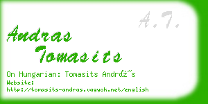 andras tomasits business card